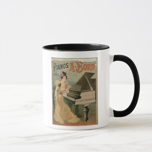 Mug Publicité pour "A. Bord Pianos, Paris" (couleur (Droite)