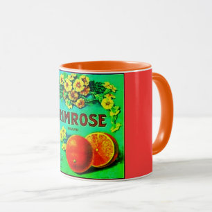 Mug Publicité vintage de fruits orange étiquette vert 