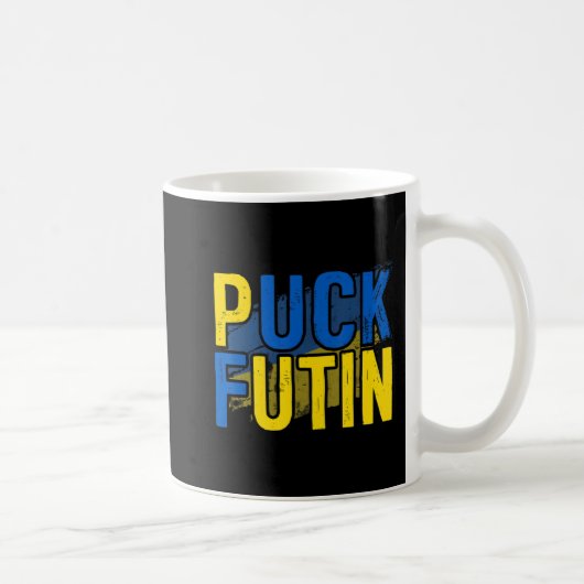 Mug Puck Foutine Mème Je Suis Aux Côtés De L'Ukraine A (Droite)