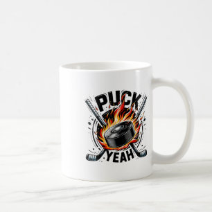 Mug Puck ouais drôle de papa hockey maman joueurs de h