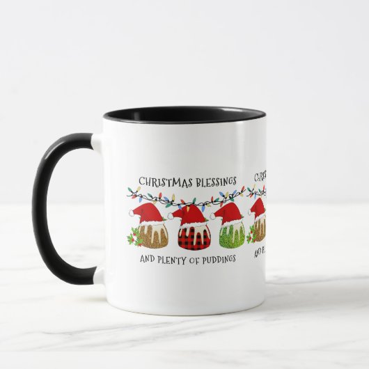 Mug Pudding de Parties scintillant de Noël Père Noël B (Gauche)