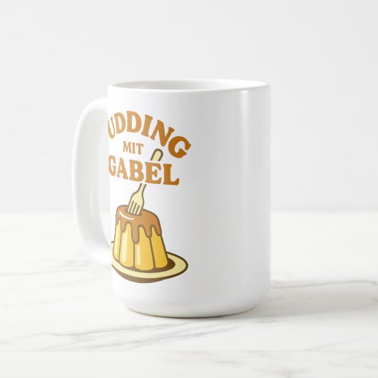 Mug Pudding Mit Gabel Funny Design (Devant gauche)