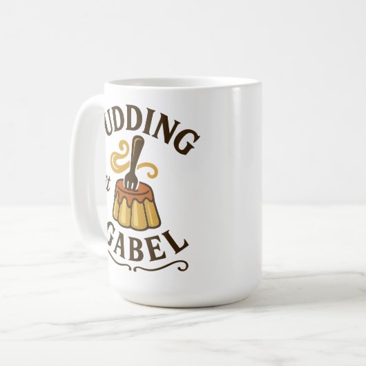 Mug Pudding Mit Gabel Funny Design (Devant gauche)