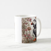 Mug Puffin élégant William Morris Inspiré Floral (Devant droit)