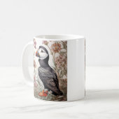 Mug Puffin élégant William Morris Inspiré Floral (Devant gauche)