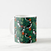 Mug Puffin Motif vert verdoyant (Devant gauche)