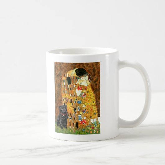 Mug Pug 13 (noir) - Le Baiser (Droite)