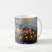 Mug Pug Christmas Boat Holiday (Devant droit)