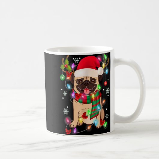 Mug Pug Christmas Tree Lights Santa Dog Xmas Boys Pugm (Droite)