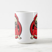 Mug Pug en sweat à capuche rouge (Centre)