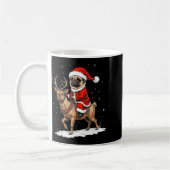 Mug Pug Santa Riding Reindeer Christmas Holiday Puppy (Gauche)