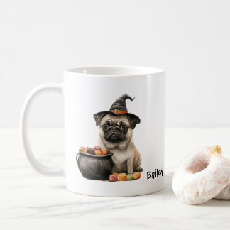 Mug Pug sorcière personnalisé Halloween Chien