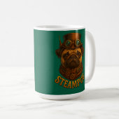 Mug Pug Steampunk design rétro vintage "Steampug" (Devant droit)