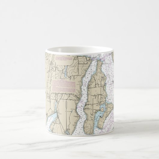 Mug Puget Sound Partie sud Graphique nautique 18448 (Centre)