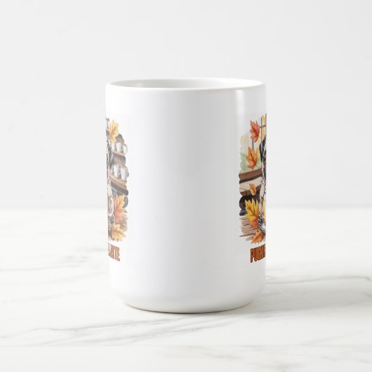 Mug Pugkin Spice Latte – Cute Autumn Pug Coffee Design (Centre)