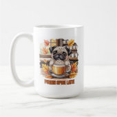 Mug Pugkin Spice Latte – Cute Autumn Pug Coffee Design (Gauche)