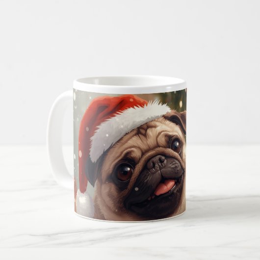 Mug Pugmas: Cute Christmas Pug (Devant gauche)