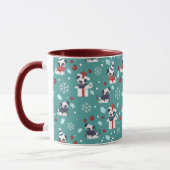 Mug Pugs de Noël mignons (Gauche)