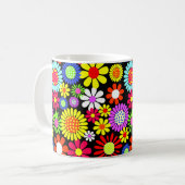Mug Puissance de fleur hippie de printemps rétro (Devant gauche)