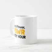 Mug Puissance des pédales "POWR" chaque heure (Devant gauche)