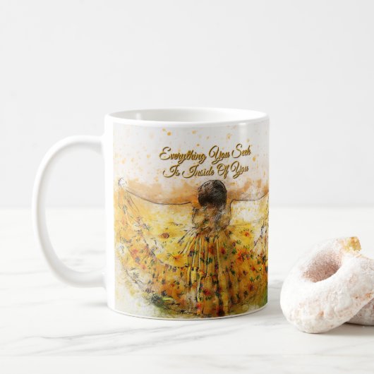 Mug Puissance intérieure radiante Inspirationnelle (Avec donut)