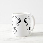 Mug Puissance résiliente : Art de tête de buffle sauva (Devant droit)