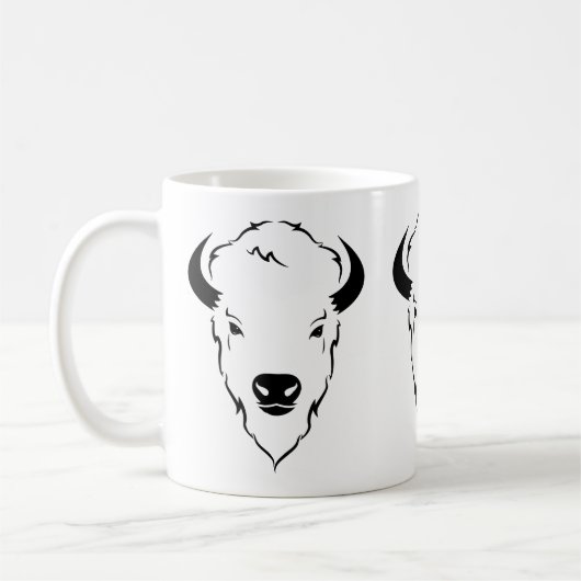 Mug Puissance résiliente : Art de tête de buffle sauva (Gauche)