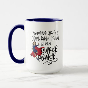 Mug PUISSANCE SUPER SOEUR (Peau légère) Marine à deux