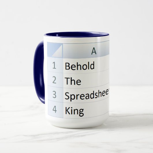 Mug Puissant tableur King, Excel Blue (Devant gauche)