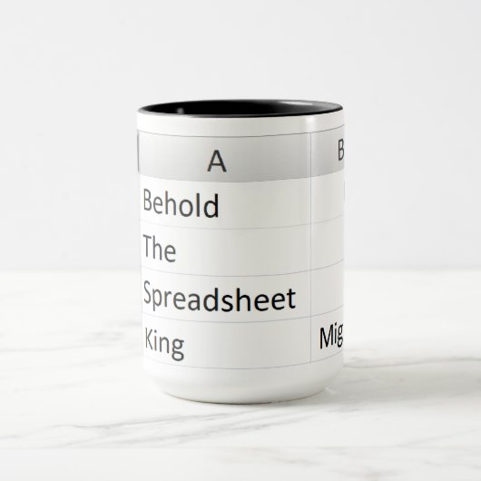 Mug Puissant tableur King, noir Excel (Centre)