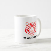 Mug Puissant Tigre Face Rouge Image Drôle Citation (Devant droit)