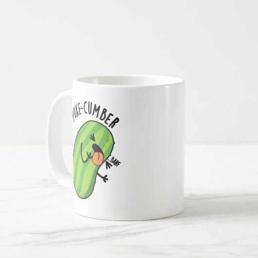 Mug Puke-cumber Funny Concomber Pun (Devant gauche)