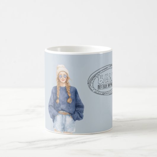 Mug Pull Bleu de Plage Courte Rousse (Centre)