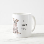 Mug Pull rose floral J'aime mon chien (amour de chiot) (Devant droit)