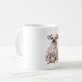 Mug Pull rose floral J'aime mon chien (amour de chiot) (Devant gauche)