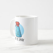 Mug Pulvérisons Drôle Praying Bottle Pun (Devant gauche)