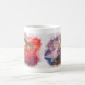 Mug Pumpjack Texan icône dessin pastel avec Texas Flag (Centre)