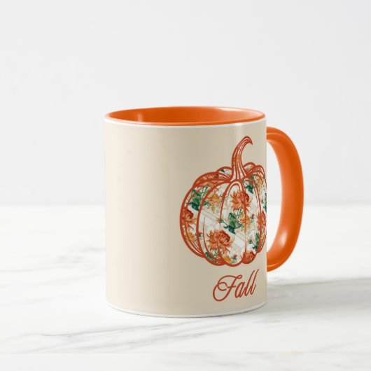 Mug Pumpkin in a Chrysanthemum Pattern (Devant droit)