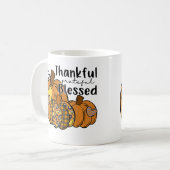 Mug Pumpkin Leopard Thankful Grateful Blessed Thanksgi (Devant gauche)