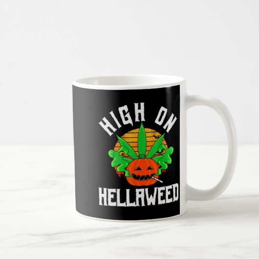 Mug Pumpkin Smoking Weed Costume Retro Funny Halloween (Droite)