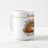 Mug Pumpkin Spice Coffee Vintage Style Custom Name (Devant gauche)