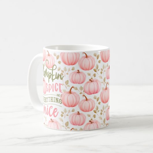 Mug Pumpkin Spice Everything Nice Pink Pattern Fall (Devant gauche)