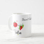 Mug Pun alimentaire de Salsa Dancing Tomato et Chillie (Devant gauche)