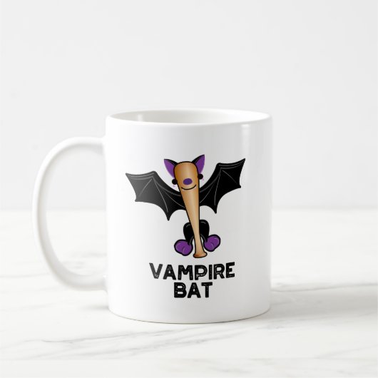 Mug Pun de baseball amusant de Vampire Bat (Gauche)
