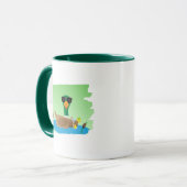 Mug Pun de canard buvant dans un étang détendu (Devant gauche)
