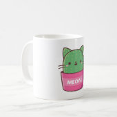 Mug Pun de plante de cactus de chat mignon (Devant gauche)