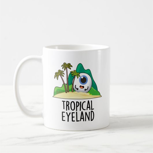 Mug Pun d'île drôle de l'œil tropical (Gauche)
