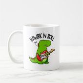 Mug Pun Dinosaure Rocker Rawrk Et Roll Drôle (Gauche)