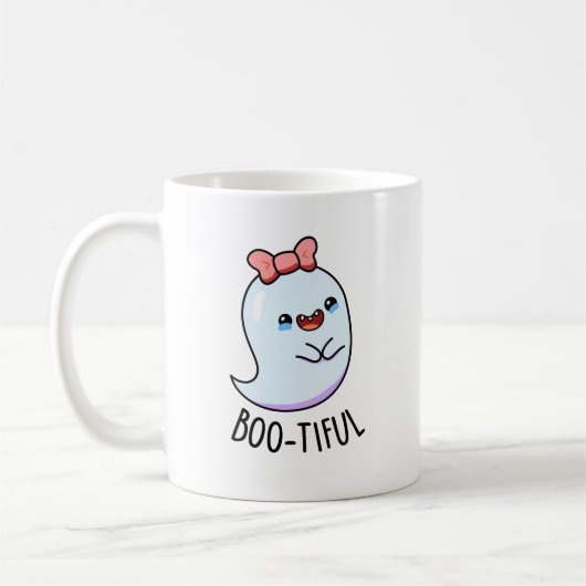 Mug Pun Halloween Fantôme Féminin Drôle Bootiful (Gauche)