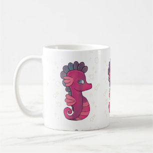 Mug Punky Seahorse Hippocampe Rose Mignon